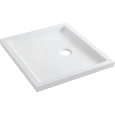 Receveur de douche extra-plat acrylique haute densité SANINDUSA Piano fond lisse 100×100 épaisseur 3.5cm blanc