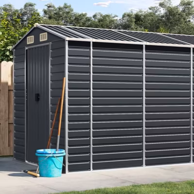 vidaXL Abri de jardin anthracite 191x640x198 cm acier galvanisé 3188259