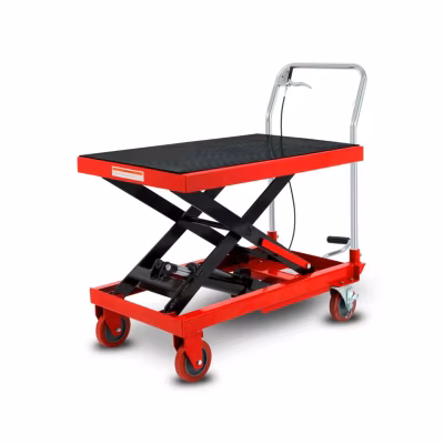 EBERTH Chariot Élévateur à Ciseaux Table Élévatrice Capacité de 500kg, Table 820x520mm, Hauteur de Levage 295-780mm