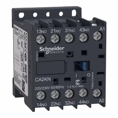Ca2kn22u7 Schneider – Contacteur Tétrapolaire – 2no+2nf – 10a – Bobine 240vca – Vis – Ca2kn