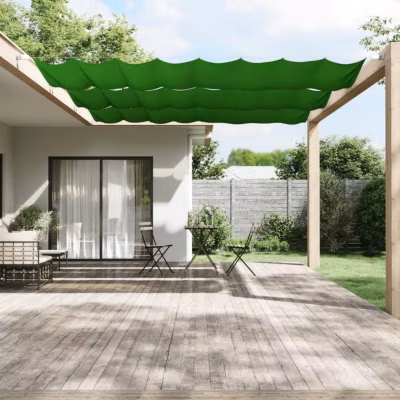 vidaXL Auvent Vertical Ecran de Protection Ecran d&rsquo;Intimité de Balcon Auvent de Patio Jardin Extérieur Vert Clair 140×420 cm 14831
