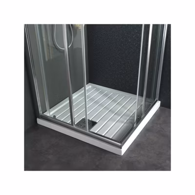 Receveur de douche antidérapant 80×80 cm blanc à poser carré en grés – Essonne