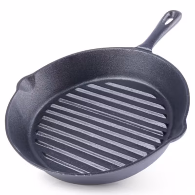 Poêle À Griller En Fonte LITINA 24 Cm Pour Cuisson Uniforme Viande Légumes Pour Cuisiniers Passionnés