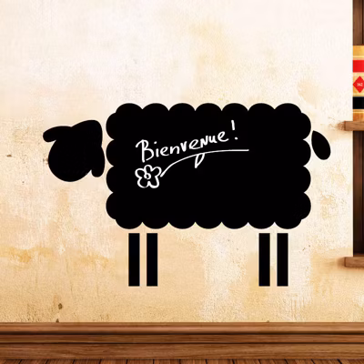 Sticker ardoise tableau noir – stickers muraux adhésif effaçable – MOUTONS 2 – 90x145cm