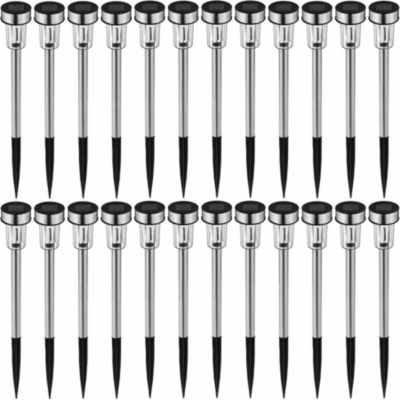 Lot de 24 lampes solaires LED lumière colorée étanches automatiques
