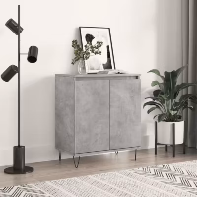 vidaXL Buffet Gris béton 60x35x70 cm Bois d&rsquo;ingénierie 827160