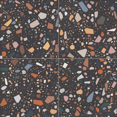 Carrelage sol / mur terrazzo multicouleur 18,6×18,6 cm CONFETTI NERO MULTICOLOR
