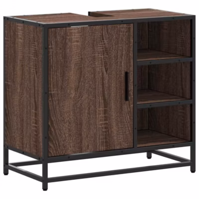 Armoire de lavabo de salle de bain chêne marron 65x33x60 cm vidaXL