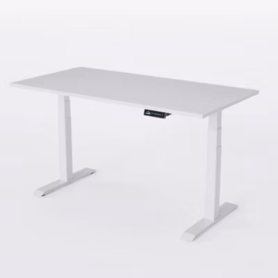 AUM WORLD Bureau Assis Debout Électrique, 120×80, 2 moteurs, 8 Mémoires, 62-127cm, Blanc