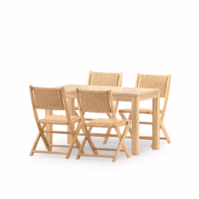 Set repas 4 places table céramique beige 125×65 – bisbal & serena