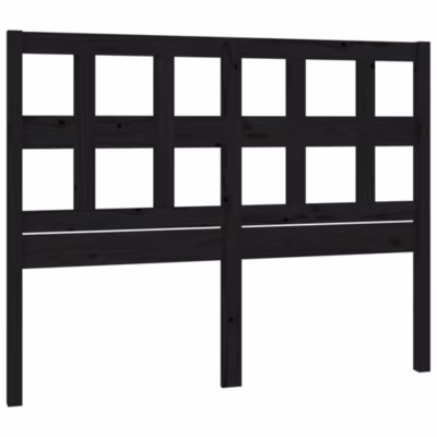 vidaXL Tête de lit Noir 125,5x4x100 cm Bois massif de pin 818914