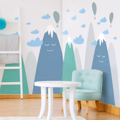 Stickers enfant montagnes scandinaves asuka 110 x 165 cm