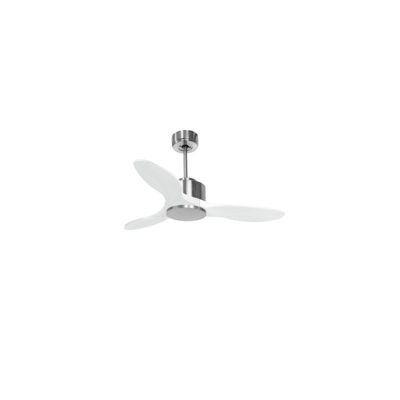 Modulo de KlassFan – Super destratificateur et ventilateur DC 106 cm Chrome pales bois blanc sans Lumière  15 à 20 m²