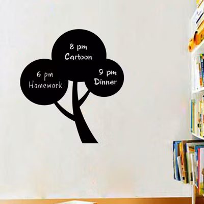 Sticker ardoise tableau noir – stickers muraux adhésif effaçable – DESIGN ARBRE I – 80x70cm
