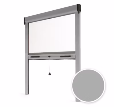 Moustiquaire de Fenêtre Enroulable – L100 x H160cm – Aluminium Gris RAL 7038 – Recoupable – Anti-insectes