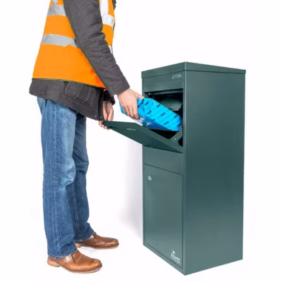 Boîte aux lettres 2 portes Boîte à colis SMART PARCEL BOX Large Vert en acier