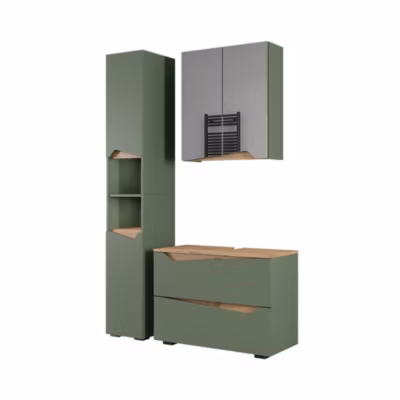 Vicco Meubles bain Vert/Artisan 3 parties avec meuble haut