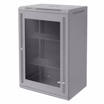 Armoire serveur 19&Prime; boîtier réseau murale gris en acier rack 18U 600x450x900 mm