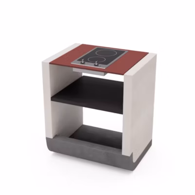 TUOZI-Module de support SUD Électrique pour Barbecue en Béton Préfabriqué (Blanc, Gris, Rouge-81x60x60 cm)-Extérieur