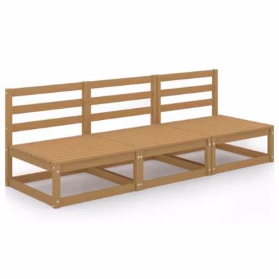 vidaXL Canapé à 3 Places de Jardin Sofa de Terrasse Meuble de Terrasse Canapé d&rsquo;Extérieur Meuble d&rsquo;Extérieur Marron Miel 3075302