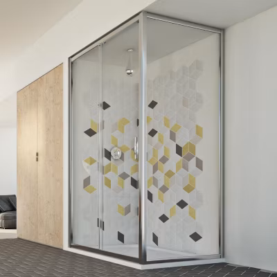 Cabine douche 90×140 CM H198 mod. Young Duo 1 Porte Transparent