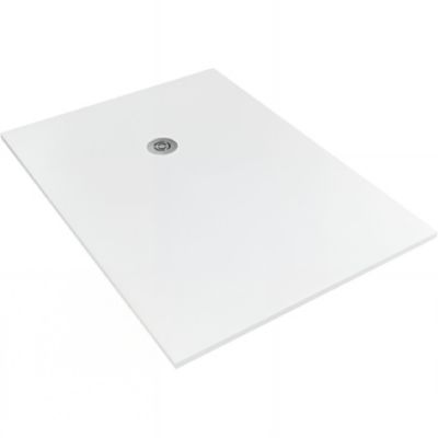 Receveur de douche à poser extra-plat épaisseur 30mm en pierre SANINDUSA STONIT Marina Plus 110×80 antidérapant C3 blanc