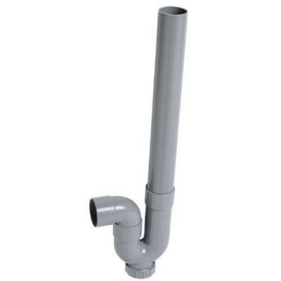 Siphon de machine à laver PVC – Wirquin SP5001 – Sortie horizontale – Gris