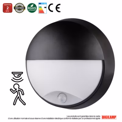 Applique Led Extérieure Avec Détecteur De Mouvement hublot sensor 14W 650lm blanc neutre 4000k IP54