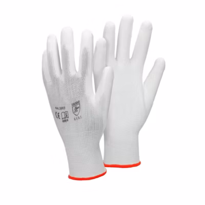 1 Paire de Gants de travail en PU, taille 7-S, couleur blanc, gants de mécanicien en nylon gants de jardin