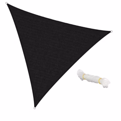 Voile d&rsquo;ombrage protection UV solaire toile parasol triangle 5x5x5 m anthracite