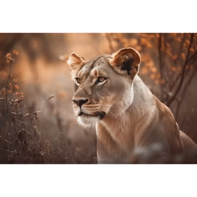 Tableau sur toile photo de lionne 30×45 cm Fabriqué en France