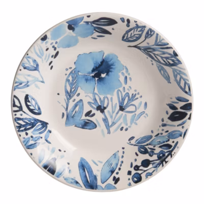 Assiette creuse Jardin bleu 20,5 cm (lot de 6)