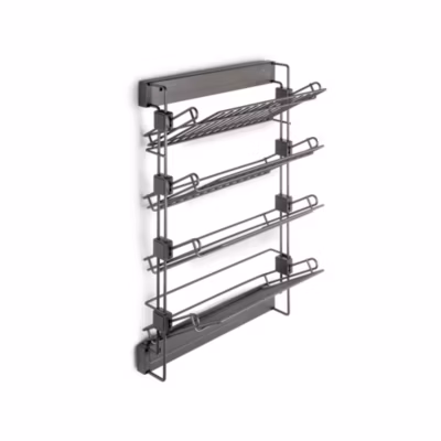 Emuca Porte-chaussures latéral coulissant pour placards et dressing Quartz, Gauche, Acier, Titane