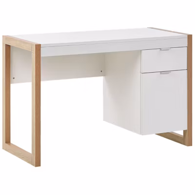 Table de bureau JOHNSON Marron/blanc 112 cm 50 cm avec rangement