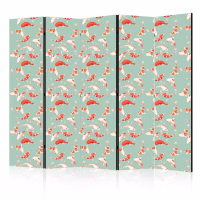 Paravent -Poisson Koi  avec un motif oriental