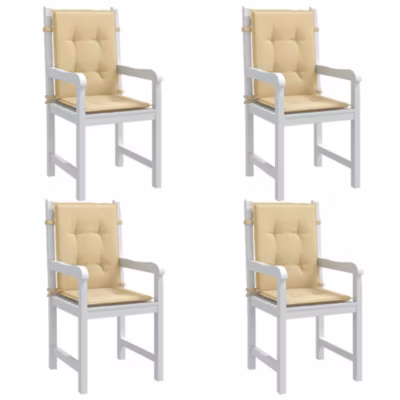 Prolenta Premium –  Coussins de chaise à dossier bas lot de 4 beige mélangé tissu