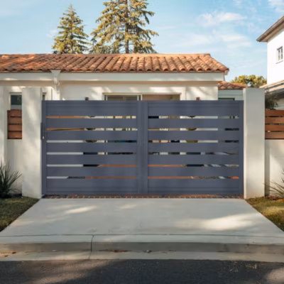 Portail coulissant 4m VOGEL H.140cm aluminium gris