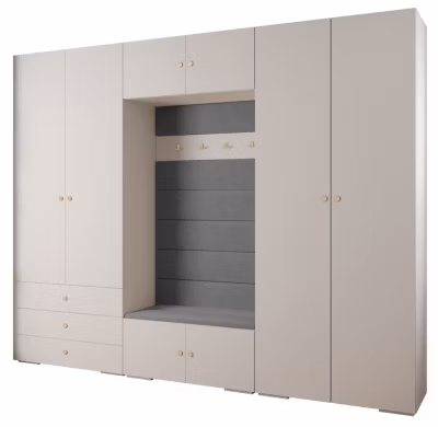 Garde-robe Inova 2 porte battante 236,7/300/47 4 Portes (blanc)