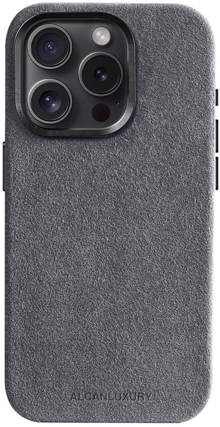 Alcanluxury Alcantara étui de téléphone compatible avec Apple iPhone 15 Pro – Nardo Grey