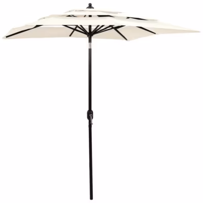 vidaXL Parasol à 3 niveaux avec mât en aluminium Sable 2×2 m