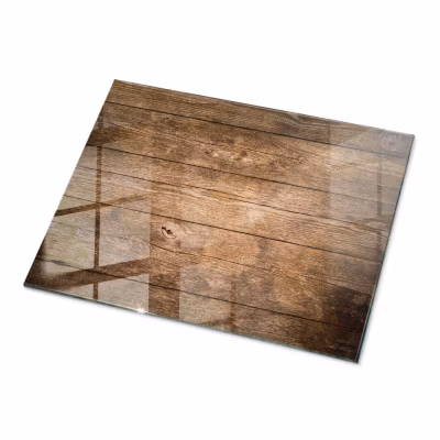 Dessus de table en verre trempé Wallfluent 80×60 cm Structure de planches en bois