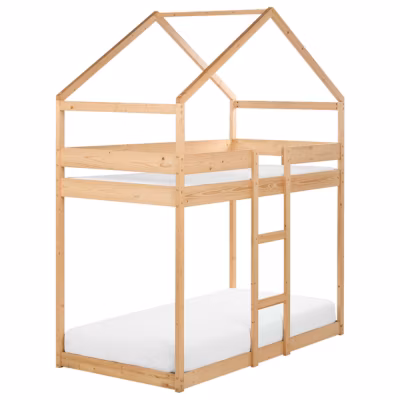 Lit superposé Maison Bois de pin LABATUT 90 x 200 cm Marron clair