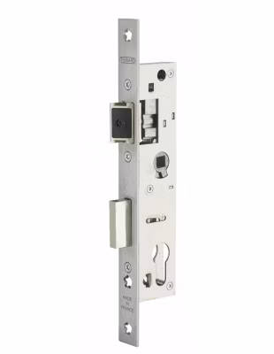 Boitier de serrure encastrable à cylindre pour menuiserie métallique, axe 24mm, entr&rsquo;axe 70, bouts carrés, inox – THIRARD