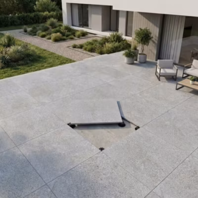 DALLE SUR PLOTS BLOIS BEIGE 90x90x2 cm rectifié antidérapante