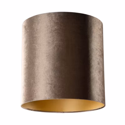 Abat-jour en velours marron avec intérieur doré 40/40/40
