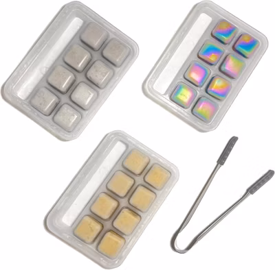 Lot de 8 pierres à whisky réutilisables en acier inoxydable