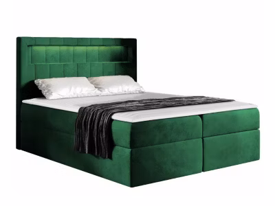 Lit continental Baltimore 131, Double, Vert, Tissu, Disponible