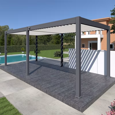 Pergola bioclimatique Ombréa VS autoportante 3x6M – Anthracite/blanc