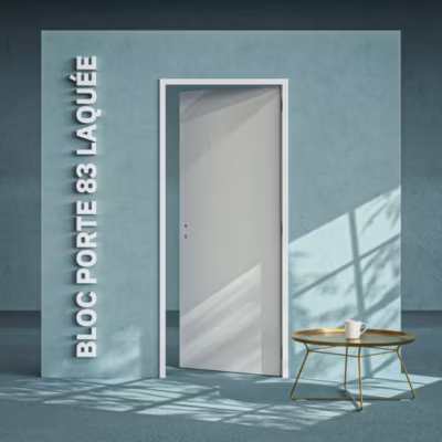 Bloc-Porte Blanc Laqué Plane H. 204 x l. 83 cm – Poussant Droit