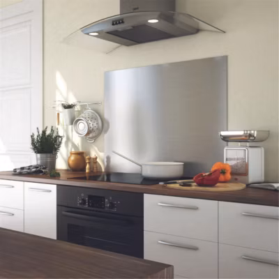 Crédence cuisine fond de hotte Inox – l 60 x H 50 cm